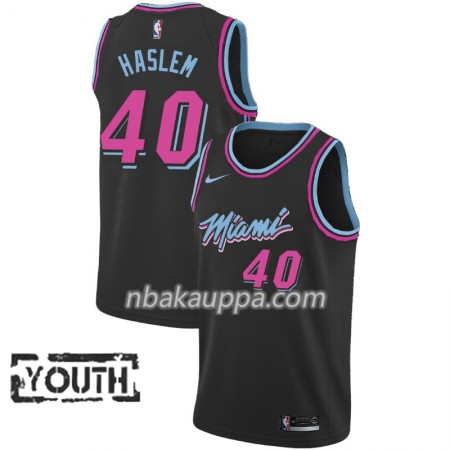 Miami Heat Udonis Haslem 40 2018-19 Nike City Edition Musta Pelipaidat Swingman - Lasten